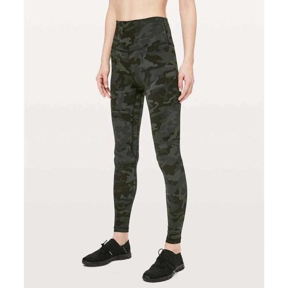 Lululemon Align Pant *Full Length 28" Incognito Camo Multi Gator Green Sz 6